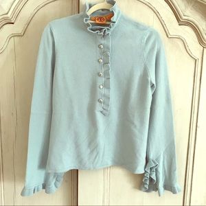 Tory Burch Ruffled Cashmere Sweater - Sz M